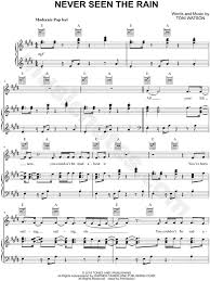And it gets you down but that's ok you've been pushed round you feel the pain and when you fall just lean on me cause you've never known never seen never smelt never felt the rain rain, never felt the rain, rain rain. Tones And I Never Seen The Rain Sheet Music In E Major Download Print Sku Mn0204673