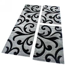 Teppich bettumrandung tapis bettumrandung kurzflor tapis unicolore coureurs set les meilleures offres pour tapis bettumrandung kurzflor tapis unicolore coureurs set 3 pièces beige sont sur ebay. Bettumrandung Laufer Teppich Modern Ranken Muster Grau Schwarz Lauferset 3 Tlg Kaufen Bei Diva Teppich Center