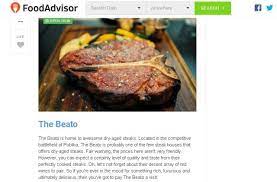 get quote call now get directions. Press Reviews The Beato Steakhouse Part 3