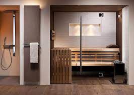 Bad wellness24 sauna kyra mit glasfront furs badezimmer. Individuelle Sauna Im Bad Saunahersteller Anton Muther Gmbh