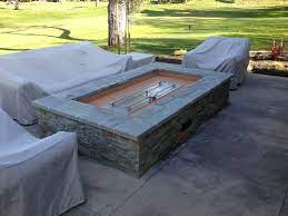 Maybe Have It Go High In The Back To Protect The Fence Concrete Top Outdoor Fire Pit Diy Gas Fire Pit Backyard Fire
