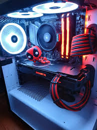 My Deadpool Themed Build Pcmasterrace Video Game Rooms Pc Gaming Setup Custom Computer