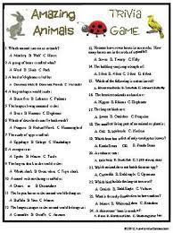 This trivia is composed of? Amazing Animals Trivia Game Etsy Trivia Questions And Answers Trivia Questions For Kids Kids Quiz Questions