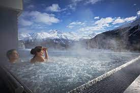 So Wishing That Were Me In The Outdoor Jacuzzi Pool Of The Kulm Spa St Moritz Kulm Romantic Destinations Best Hotels