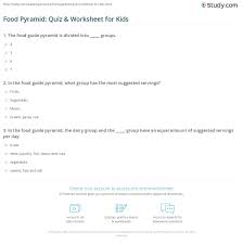 Has moved from a pyramid to a plate. Food Pyramid Quiz Worksheet For Kids Study Com