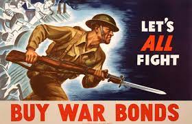 Original American WWII 1942 Poster - Let's All Fight Buy War Bonds – The  Ross Art Group