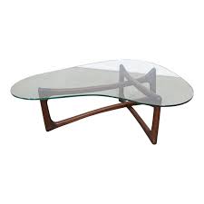 Mid Century Modern Adrian Pearsall Amorphous Kidney Walnut Glass Coffee Table Coffee Table Modern Wooden Furniture Glass Coffee Table