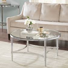 If you have a material of choice, look through a wide range of tables in different materials like marble, glass, wood, and metal. Madison Park Signature Triton Silver Round Coffee Table Overstock 22436257