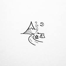 Design To Draw Draw Pattern Taking A Break From Work To Doodle This Mini Camp Scene Draw Pattern Inspirat Sharpie Drawings Easy Drawings Camping Drawing