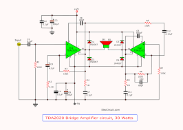 I felt i should post this tda2030 bridge amplifier circuit diagram for those in need of it. Tda2020 Ocl Hi Fi Power Amplifier 20w To 80w Eleccircuit Com