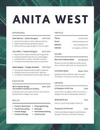 Resume Templates Fashion Designer Resume Resume Design Resume Templates