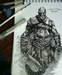 So It S 4 Am And I Just Finished My Kratos Sketch Opinions I Think I Did Especially Good On The Shading If I Do Say So M God Of War Kratos God