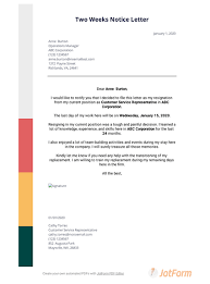 Check spelling or type a new query. Two Weeks Notice Letter Pdf Templates Jotform