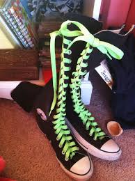 Black And Pink Knee High Converse Green Shoelaces With Black Knee High Converse Knee High Converse Converse Boots Converse Shoes