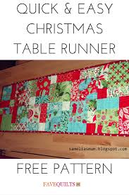 Quick And Easy Christmas Table Runner Quilted Table Runners Patterns Christmas Table Runner Crochet Table Runner