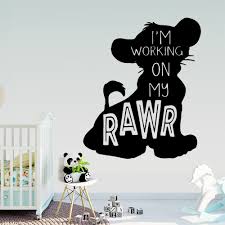 Disney Lovely Simba Sticker Lion King Baby Room Wall Stickers Simba Wall Decal Baby Boys Room Rey Leon Bedroom Decals Vinyl Wall Stickers Aliexpress