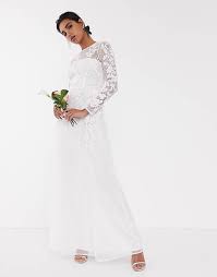 Gallery for hochzeitskleid häkeln read also. Asos Edition Hochzeitskleid Mit Netzstoff Und Blumenstickerei Asos