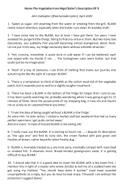 Buzzfeed editor keep up with the latest daily buzz with the buzzfeed daily newsletter! John Gallagher On Twitter At Long Last Here It Is The Inaugural Guess The Vegetable From Nigelslater S Description Of It Quiz Here Are The Questions Or You Can Play Along With The