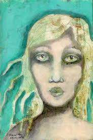 Gelli journal with painted faces