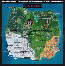 Map Of Drop Locations For All World Cup