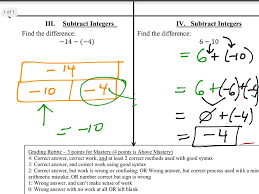 Showme Subtracting Integers T Chart