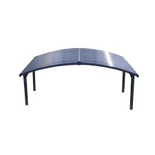 Palram Arizona Double Carport Wave Arch 19 Ft X 16 Ft 3 In X 9 Ft H With Corrugated Solar Gray Polycarbonate Roof Panels 704988 Steel Carports Polycarbonate Roof Panels Double Carport