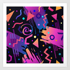 Entdecke looks von art für jeden anlass. Retro Vintage 80s Or 90s Fashion Style Abstract Pattern Art Print By Varvaragorbash Society6