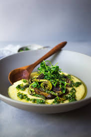 Pour water into a pot and bring to a boil; Creamy Polenta With Spring Veggies And Gremolata Vegan Feasting At Home