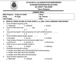 Buku al quran hadis untuk mi kelas 4 kurikulum 2013. Kumpulan Soal Quran Hadits Kelas 3 Mi
