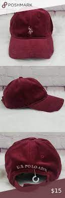 Nwt U S Polo Assn Burgundy Velvet Cap Hat Burgundy Caps Hats Velcro Straps