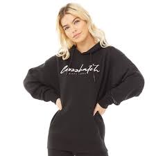 Buy Crosshatch Womens Melbrooks Oversized Hoodie Black