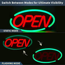 Add a wireless led bulb to your remote control. Large Flashing Led Neon Open Sign Light For Businesses With Remote G Kunida Designs