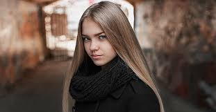Most people have dark hair but naturally blonde hair is nothing out of the ordinary. Blonde Depth Of Field Coats Women Blue Eyes Black Coat Straight Hair Hd Wallpaper Wallpaperbetter