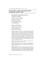 .mainly japanese company) support clients for m&a liaising with local firms in malaysia, philippine, and indonesia passed the malaysian bar, philippine bar, indonesia bar, or singapore bar at least 5 years of experience at law. Pdf An Exploration Of Global Employability Skills A Systematic Research Review