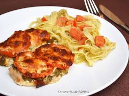 Escalopes De Poulet Gratin Eacute Es Au Pesto Tomates Et Mozzarella Recette Escalope Escalope De Poulet Recette Escalope De Poulet