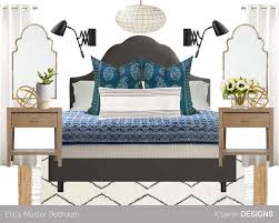 This room from bethany carmichael is crossing between modern and boho, but the mix of textiles keeps it boho. Mood Board Blue Neutral Modern Boho Bedroom K Sarah Designs