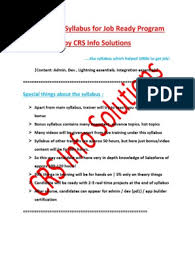 Salesforce Syllabus For Job Ready Program Salesforce Com Mobile App