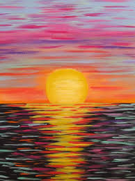 Sunset Abstract Impressionist Ocean Beach Nature Wall Etsy Sunset Painting Easy Sunset Canvas Painting Sunset Art Painting