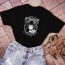 Color variant is black, gray, white. 1pcs Cool Fashion T Shirt Beetlejuice I Myself Am Strange And Unusual Black T Shirt Women Cute Grunge Gothic Tee Halloween Witch T Shirts Aliexpress