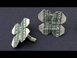 4 Leaf Clover Made With 1 Bill Money Origami Dollar Bill Art Money Origami Dollar Bill Origami Dollar Origami