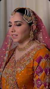 Alina for her mehendi 💖🧡💛✨✨ a smokey glitter infused eye with a pink  satin finish pout to complete a festive look 🥰 @alinanensey 🧿 so  beautiful!, Hair by @erumofficialmakupartist 💖