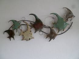 metalen wanddecoratie maanvissen vintage dieren wanddecoratie metaal dekogifts dieren maanvissen metaal