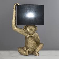 Odisha Resin Monkey Gold Table Lamp Gold Table Lamp Lamp Animal Lamp
