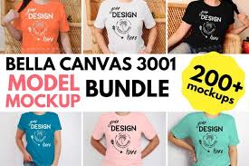 Bella Canvas 3001 Mockup Bundle Model Mockups Di 2020