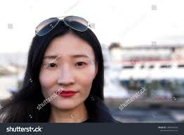 Smiling Chinese Woman Outside Late Afternoon Stock Photo 1383187928
