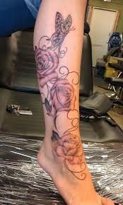 Ankle Calf Tattoo Google Search Leg Tattoos Women Leg Tattoos Rose Tattoos