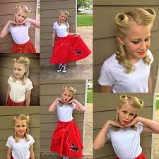 Lucy's poodle haircut was perfect for the day; 1950 S Style For Kids Or Adults Her Sock Hop Dance Was A Success Go To Instagram Hairbyanna 50s Fashion Hairstyles Poodle Skirt Costume 1950s Fashion Hair