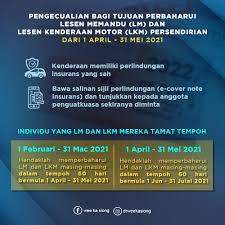 We did not find results for: Pengecualian Renew Lesen Memandu Roadtax Dilanjut Hingga 31 Mei