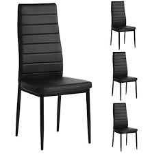Mecor Dining Chairs Set Of 4 Pu Leather High Back Kitchen Room Chairs W Metal Legs Black Side Chairs Dining Leather Dining Chairs Dining Chairs