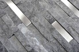 Marmorfliesen und marmorboden nicht nur im bad., naturstein lexikon. Mosaik Fliese Marmor Naturstein Brick Splitface Grau Edelstahl Mos40 3d25 M